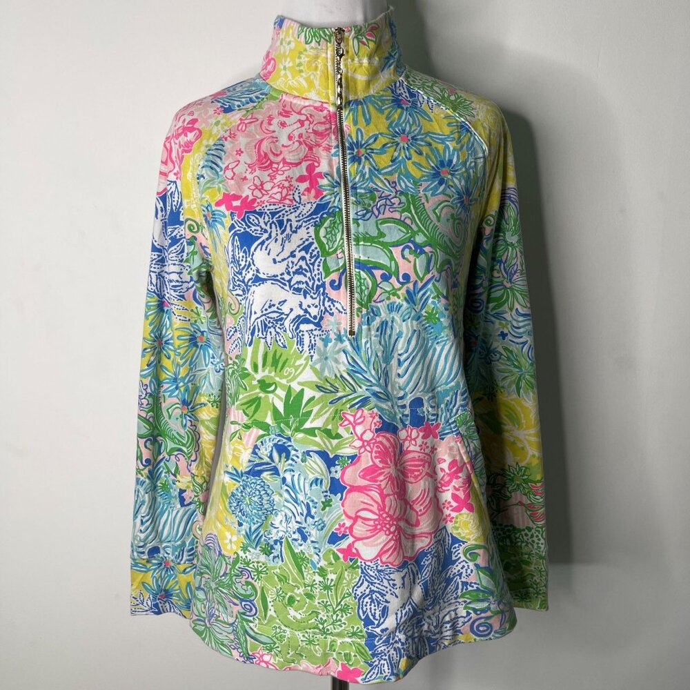 Lilly Pulitzer 000733 Women's Skipper Popover 1/4 Zip Up Jacket Size XS